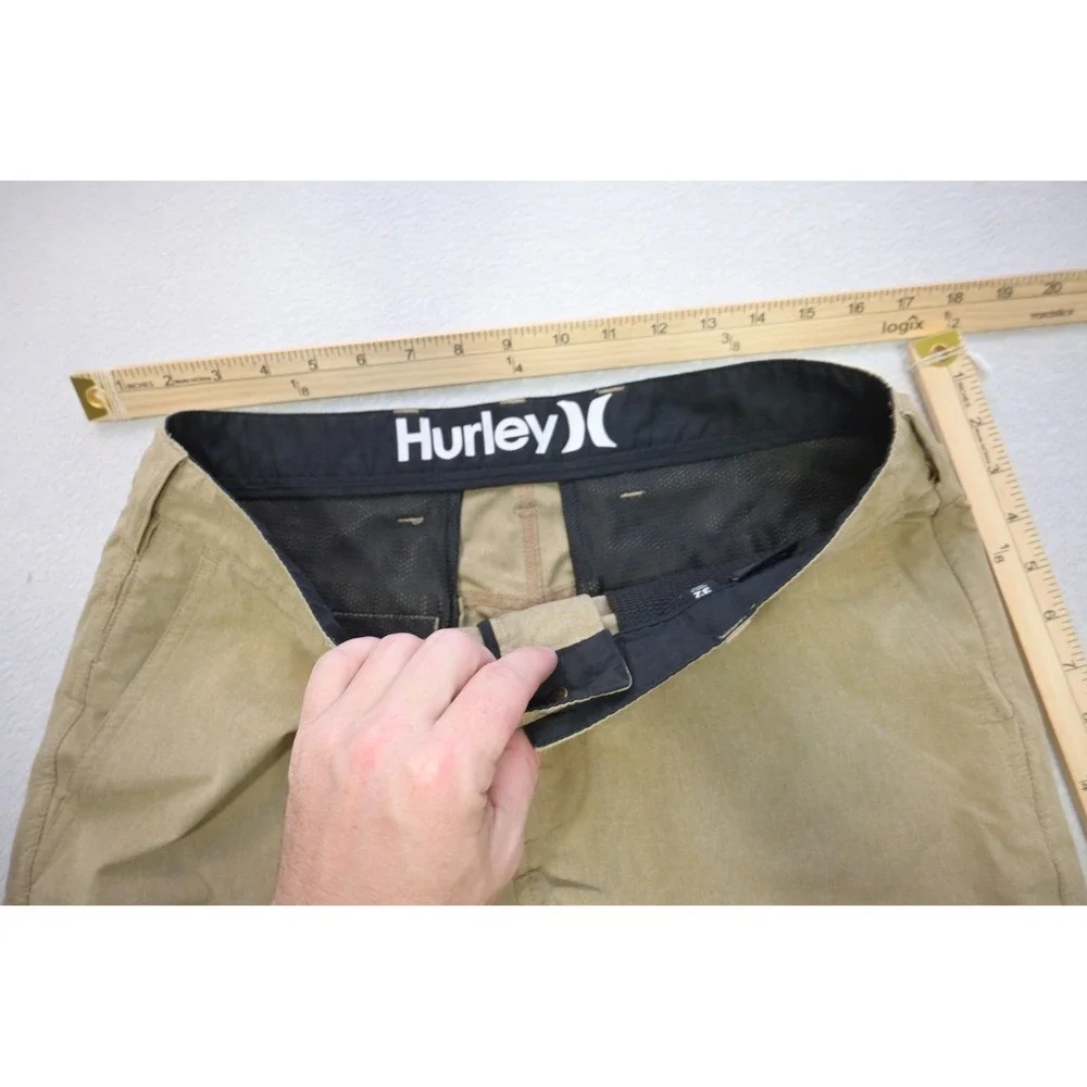 Hurley Phantom Hybrid Walk Shorts Mens 32 Khaki Golf Surf Stretch Excellent